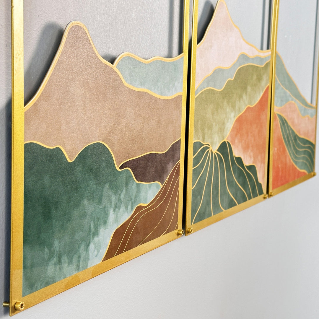 triple-line-landscape-set-wall-art-unique-metal-interpretations-of-natural-beauty-colorfullworlds