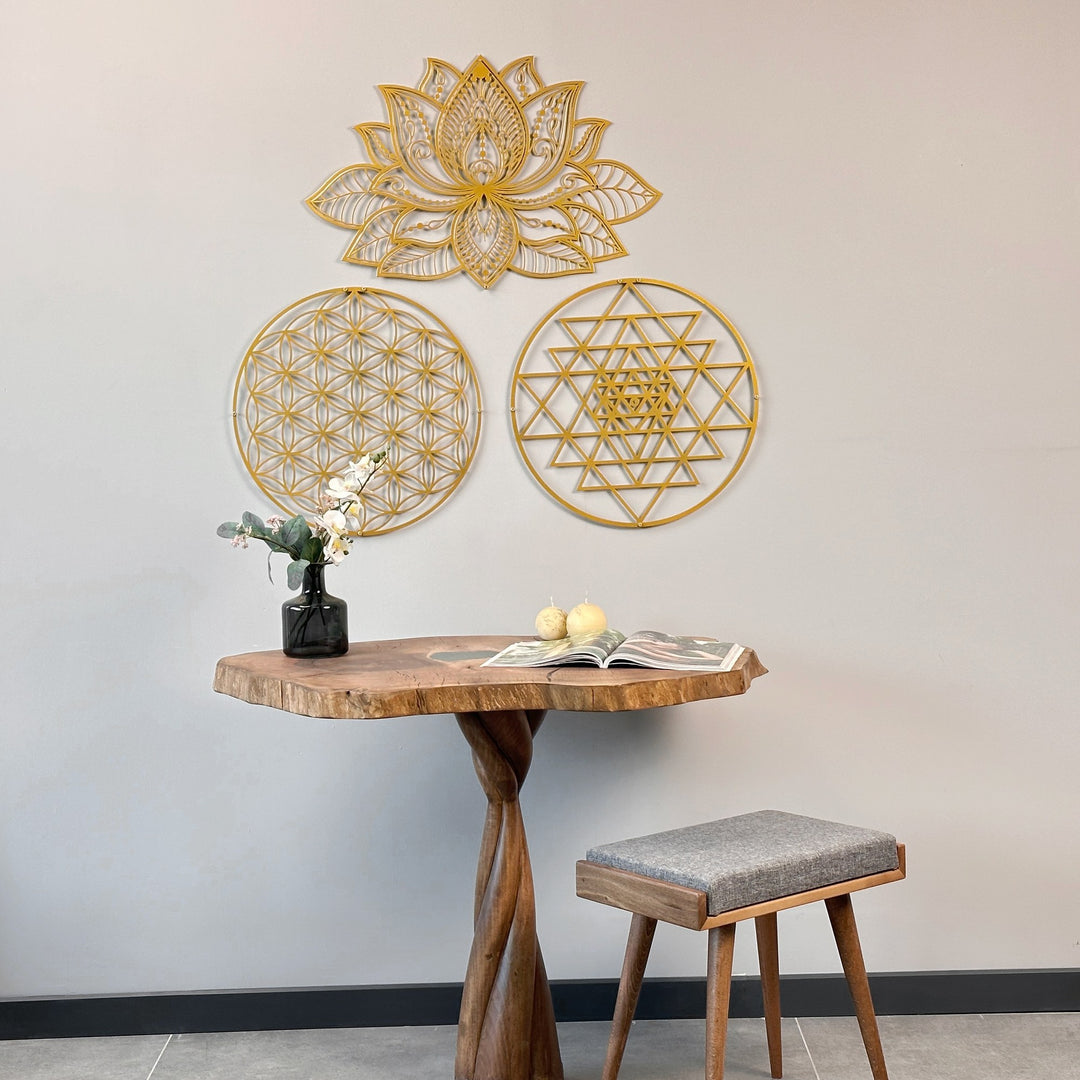 mandala-sri-yantra-flower-of-life-triple-set-wall-decors-abstract-sacred-designs-modern-colorfullworlds