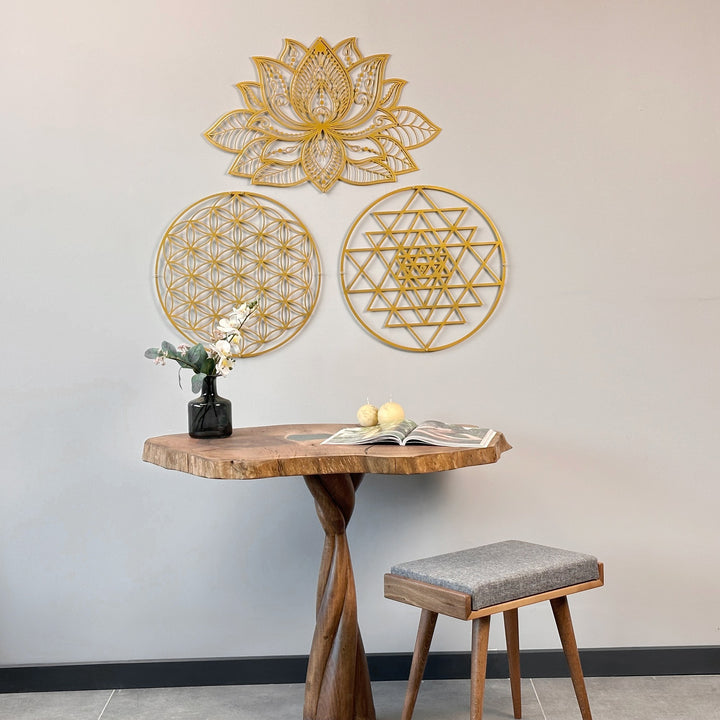 mandala-sri-yantra-flower-of-life-triple-set-wall-decors-abstract-sacred-designs-modern-colorfullworlds