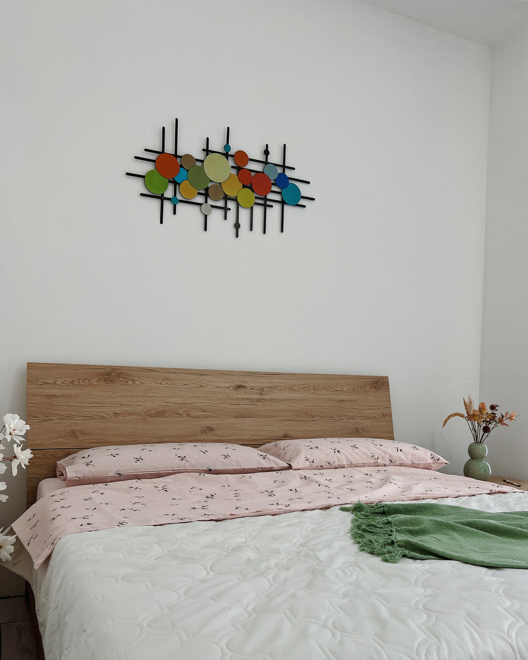 mid-century-modern-wall-art-uv-printed-bars-and-dots-metal-wall-art-decor-mid-century-modern-art-wall-colorfullworlds