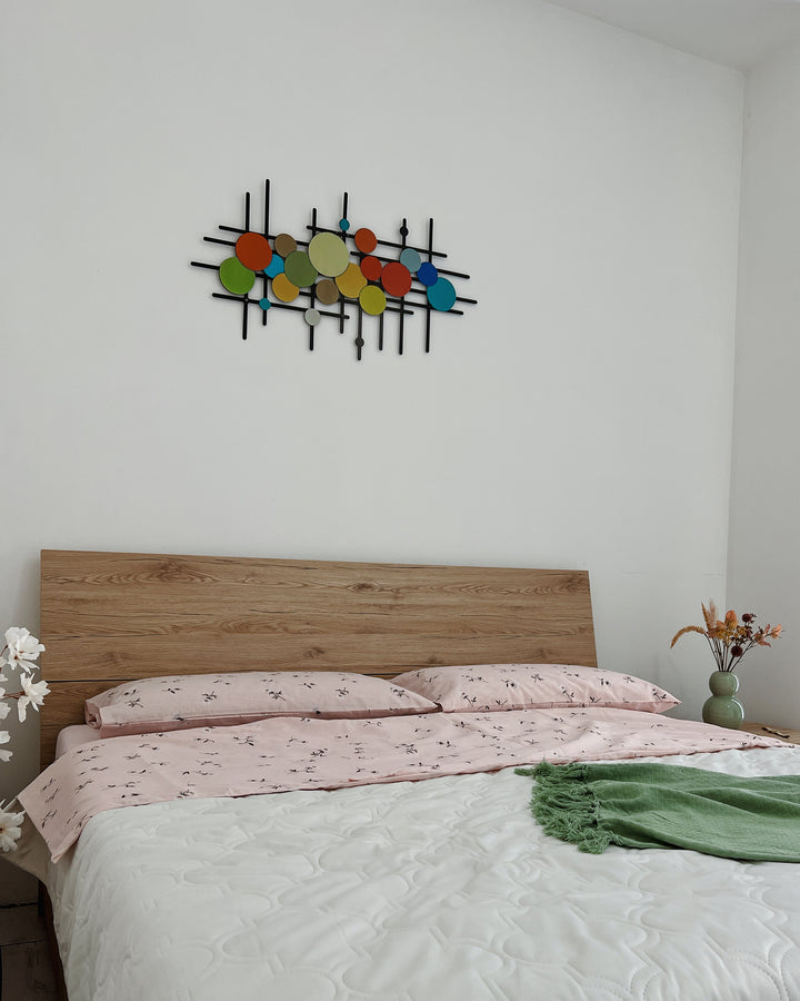mid-century-modern-wall-art-uv-printed-bars-and-dots-metal-wall-art-decor-mid-century-modern-art-wall-colorfullworlds