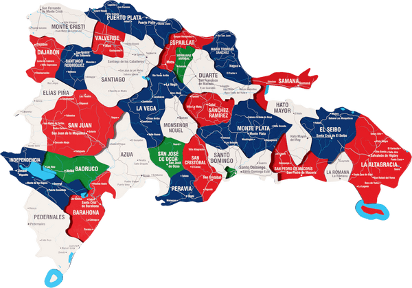 Dominican Republic Wooden Wall Map - 3D UV Printed Wall Art — size shown to scale on a 4.2 metre wall
