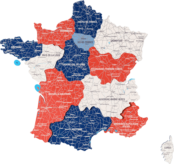 France Wooden Wall Map - 3D UV Printed Wall Art — size shown to scale on a 4.2 metre wall