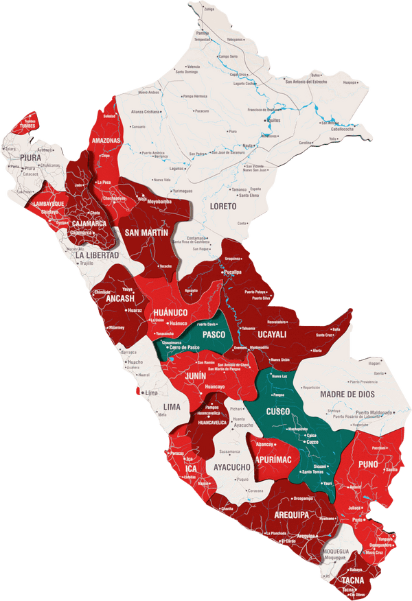 Peru Wooden Wall Map - 3D UV Printed Wall Art — size shown to scale on a 4.2 metre wall