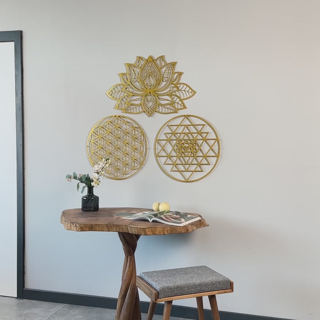 mandala-sri-yantra-flower-of-life-triple-set-metal-wall-decor-sacred-designs-for-peaceful-interiors-colorfullworlds