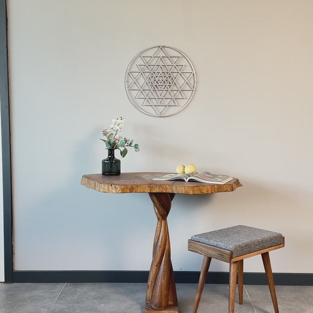 Sri Yantra Circular Metal Wall Art - Metal Wall Decor