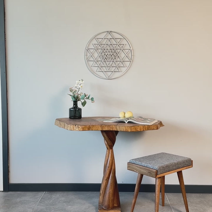 Sri Yantra Circular Metal Wall Art - Metal Wall Decor