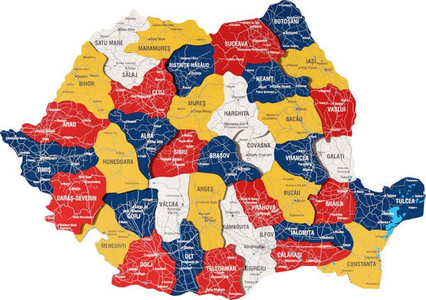 Romania Wooden Wall Map - 3D UV Printed Wall Art — size shown to scale on a 4.2 metre wall