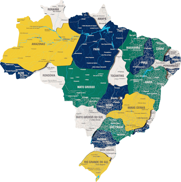 Brazil Wooden Wall Map - 3D UV Printed Wall Art — size shown to scale on a 4.2 metre wall