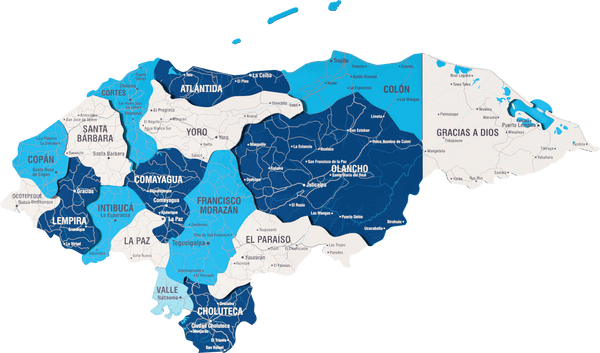Honduras Wooden Wall Map - 3D UV Printed Wall Art — size shown to scale on a 4.2 metre wall