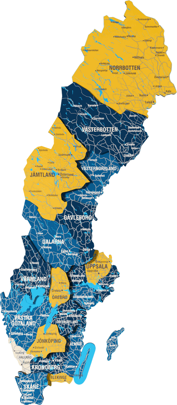 Sweden Wooden Wall Map - 3D UV Printed Wall Art — size shown to scale on a 4.2 metre wall