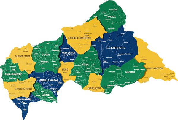 Central African Republic Wooden Wall Map - 3D UV Printed Wall Art — size shown to scale on a 4.2 metre wall