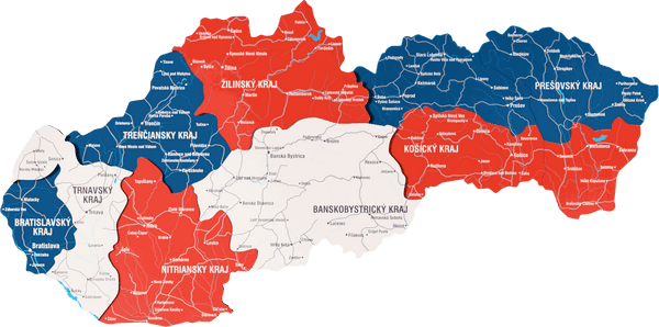 Slovakia Wooden Wall Map - 3D UV Printed Wall Art — size shown to scale on a 4.2 metre wall
