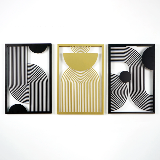mid-century-vertical-triple-set-metal-wall-decor-metal-wall-decor-mountain-series-metal-wall-decor-metal-home-decor-black-gold-mixed-colorfullworlds