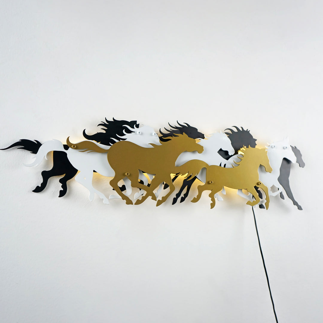 herd-of-horses-horse-decor-led-lights-grey-gold-black-copper-3d-metal-wall-art-home-decor-colorfullworlds