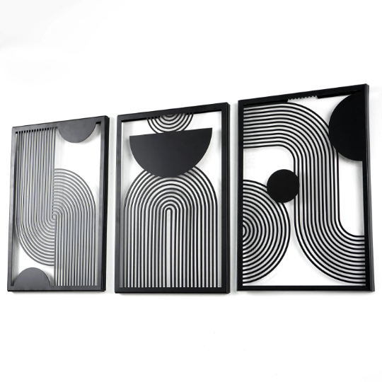 mid-century-vertical-triple-set-metal-wall-decor-metal-wall-decor-mountain-series-metal-wall-decor-metal-home-decor-black-gold-mixed-colorfullworlds