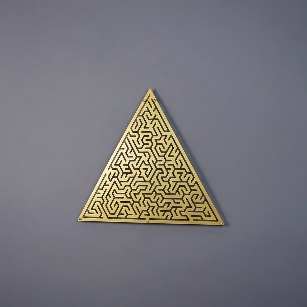 equilateral-triangle-maze-metal-wall-decors-metal-wall-art-silver-modern-geometric-home-colorfullworlds