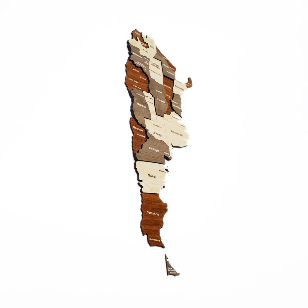 argentina-map-home-wood-decoration-light-brown-dark-brown-cream-3d-wooden-map-very-colorful-wall-art-colorfullworlds