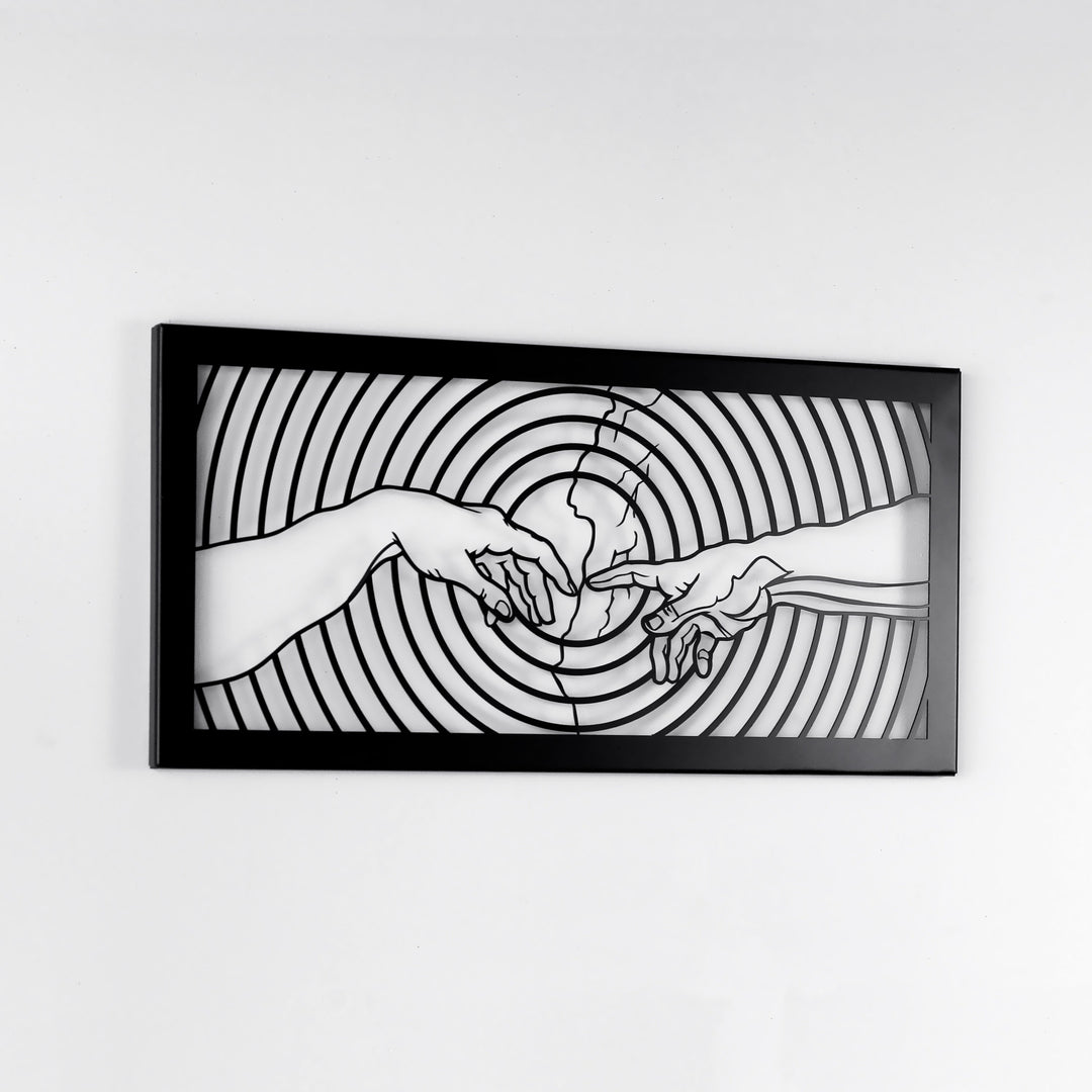 metal-wall-decors-metal-wall-table-the-creation-of-adam-wall-art-by-michelangelo-modern-black-gold-colorfullworlds