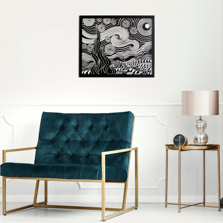 starry-night-metal-wall-art-for-living-room-van-gogh's-masterpiece-unique-wall-art-map-design-for-home-office-colorfullworlds