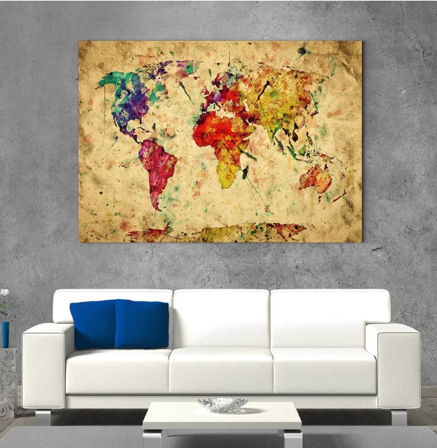 Canvas World Map Wall Art Collection - Colorfullworlds