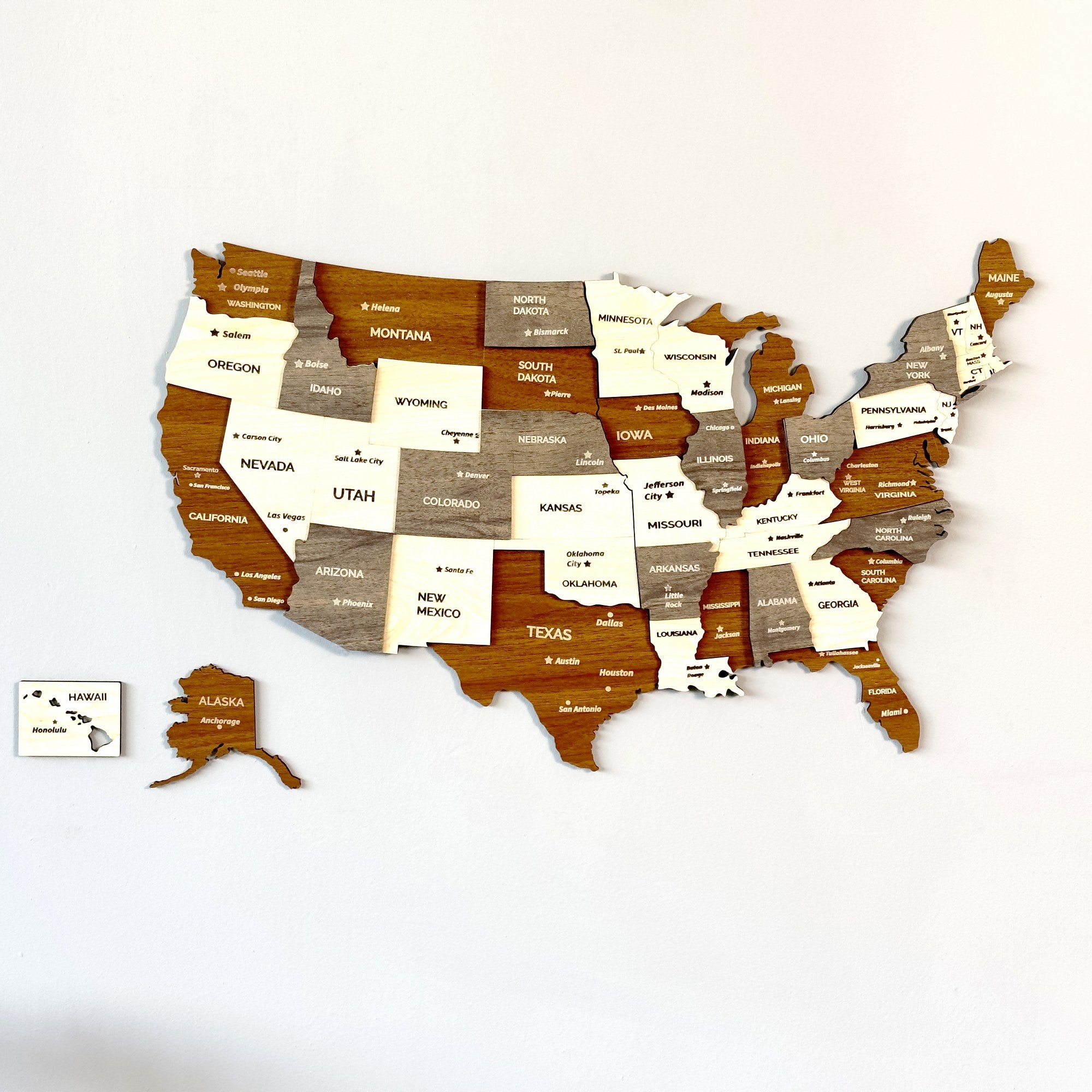 Wooden Map of USA for Wall Wall Art Decor – ColorfullWorlds
