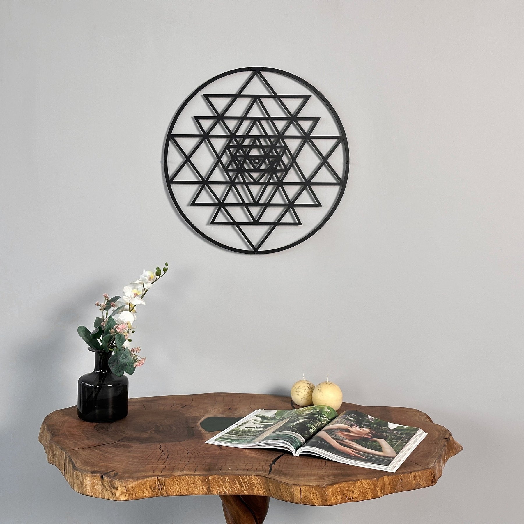 Sri Yantra Circular Metal Wall Art Decor – ColorfullWorlds