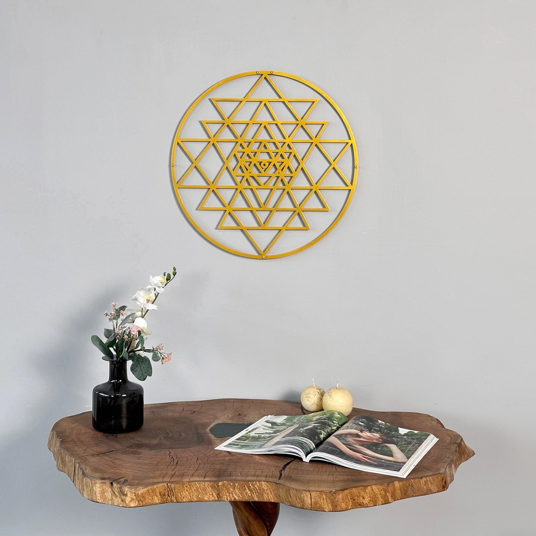 Sri Yantra Circular Metal Wall Art Decor – ColorfullWorlds