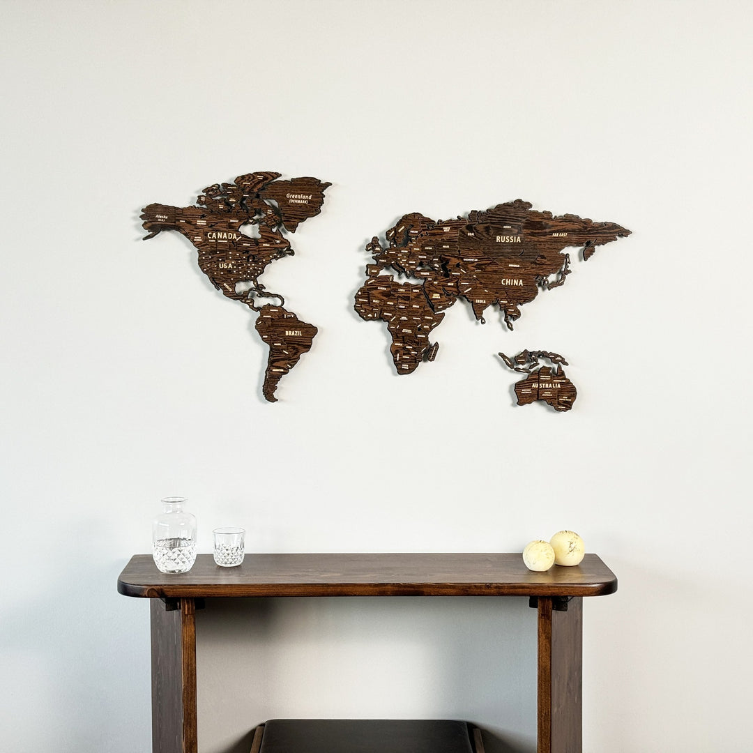 assembled-3d-wooden-multilayered-world-map-on-metal-base-colored-dark-brown-modern-home-decor-piece-colorfullworlds