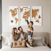 Framed Cork Push Pin World Map - Travel Tracker Wall Art