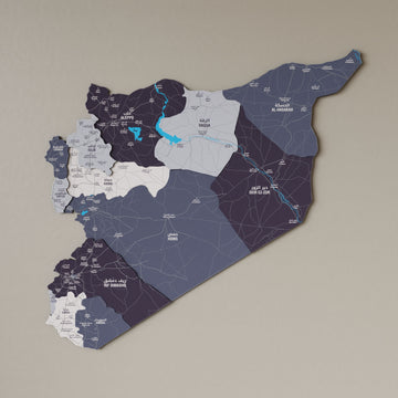 Syrian Wooden Wall Map 3D Art Decor