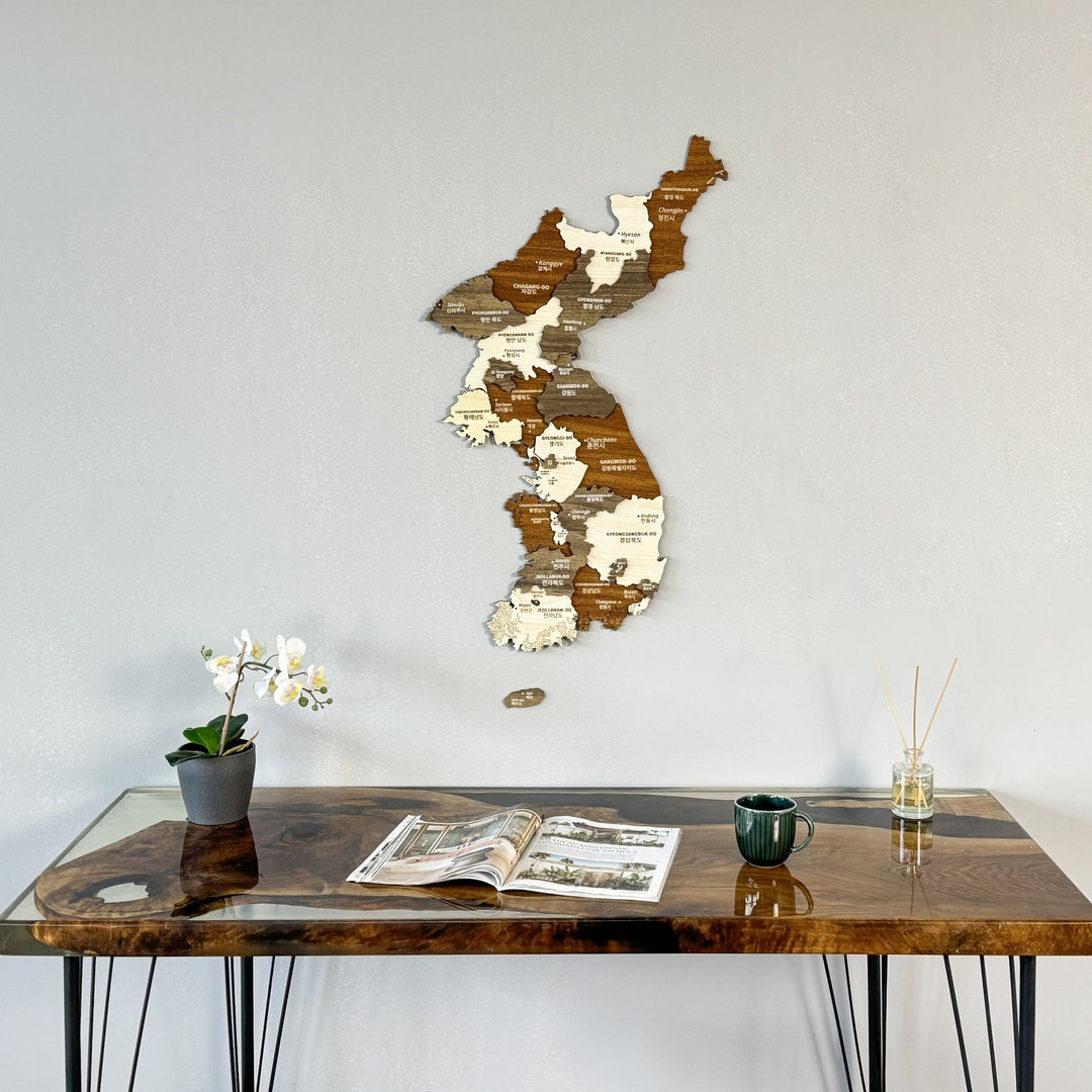 wooden-map-of-north-and-south-korea-3d-and-multicolor-wood-home-decor-vivid-colorfullworlds