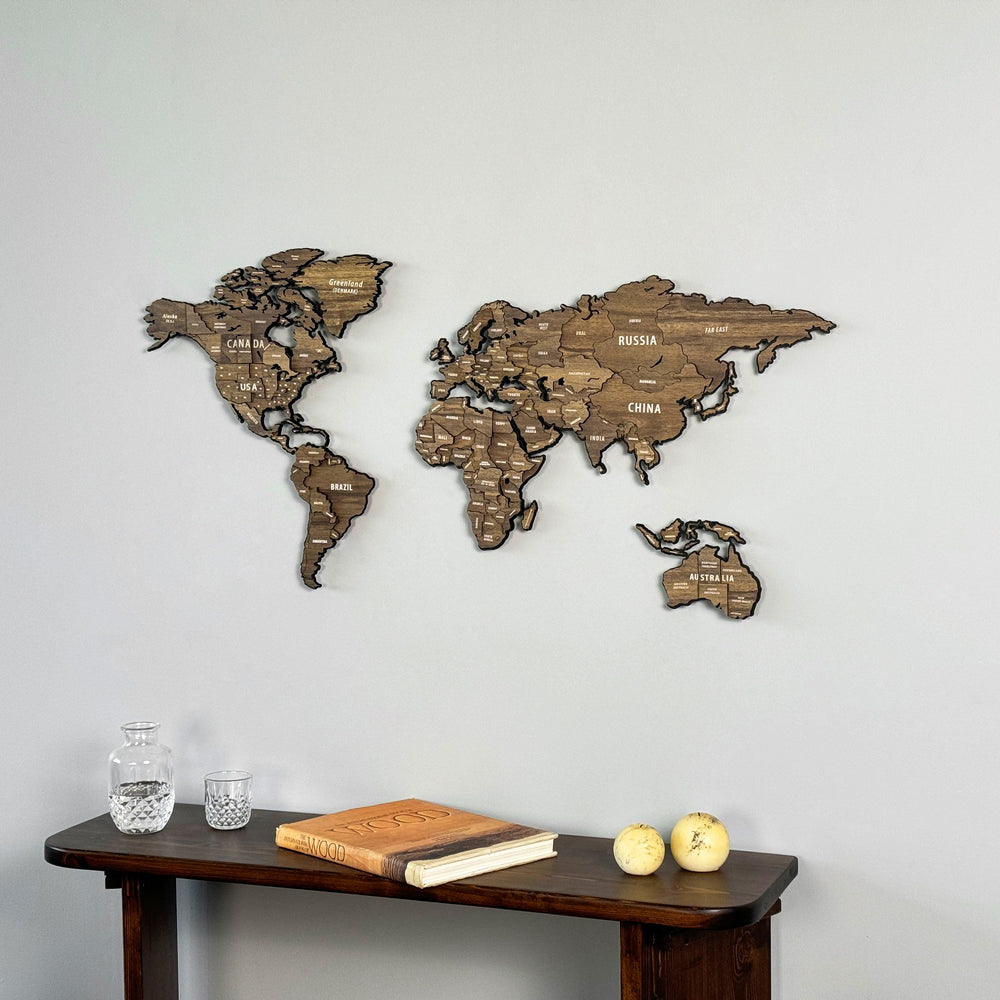 3D Wooden World Map Colorful – WOODSSCAPES