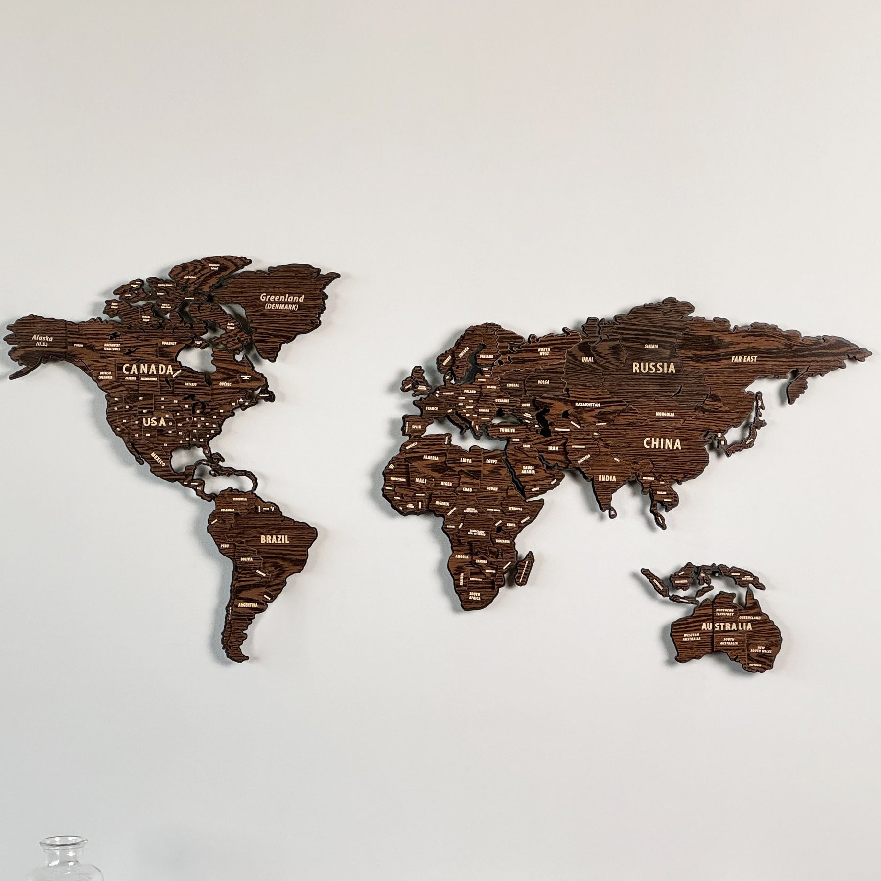 3D Wooden Map of the US  US Wall Map – Wooden World Map