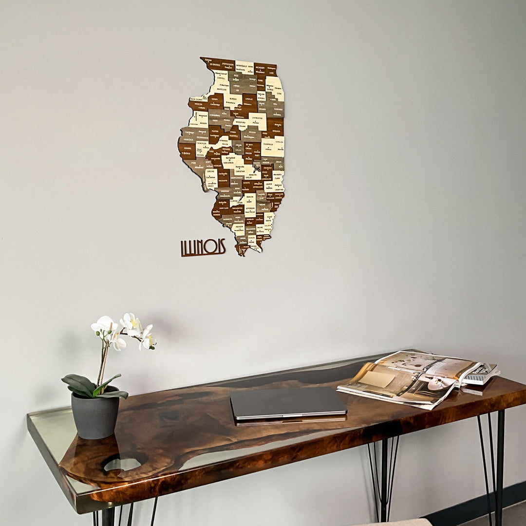illinois-state-map-wooden-map-3d-multilayered-wall-arts-gift-for-office-wood-decor -colorfullworlds
