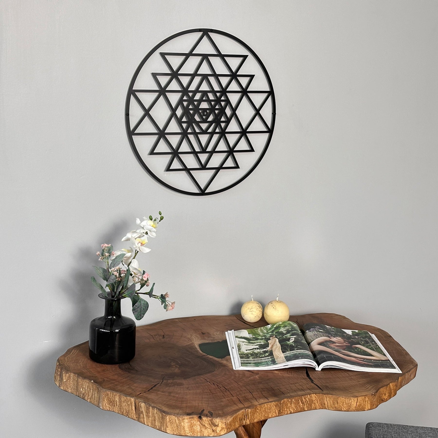 Sri Yantra Circular Metal Wall Art Decor – ColorfullWorlds