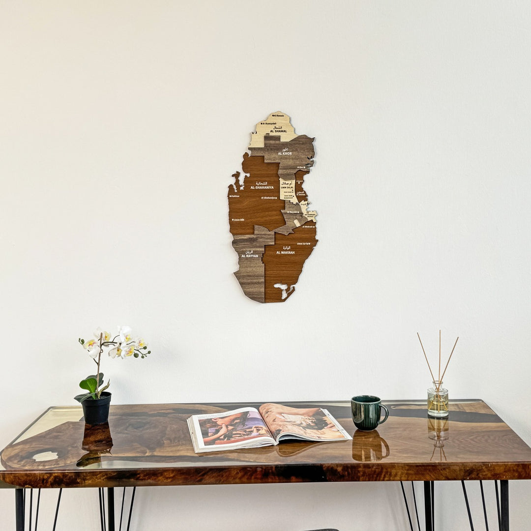 wooden-wall-map-of-qatar-3d-and-multicolor-home-and-office-decor-vivid-details-colorfullworlds