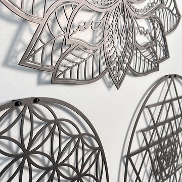 mandala-sri-yantra-flower-of-life-triple-set-wall-decors-metal-art-for-spiritual-homes-colorfullworlds
