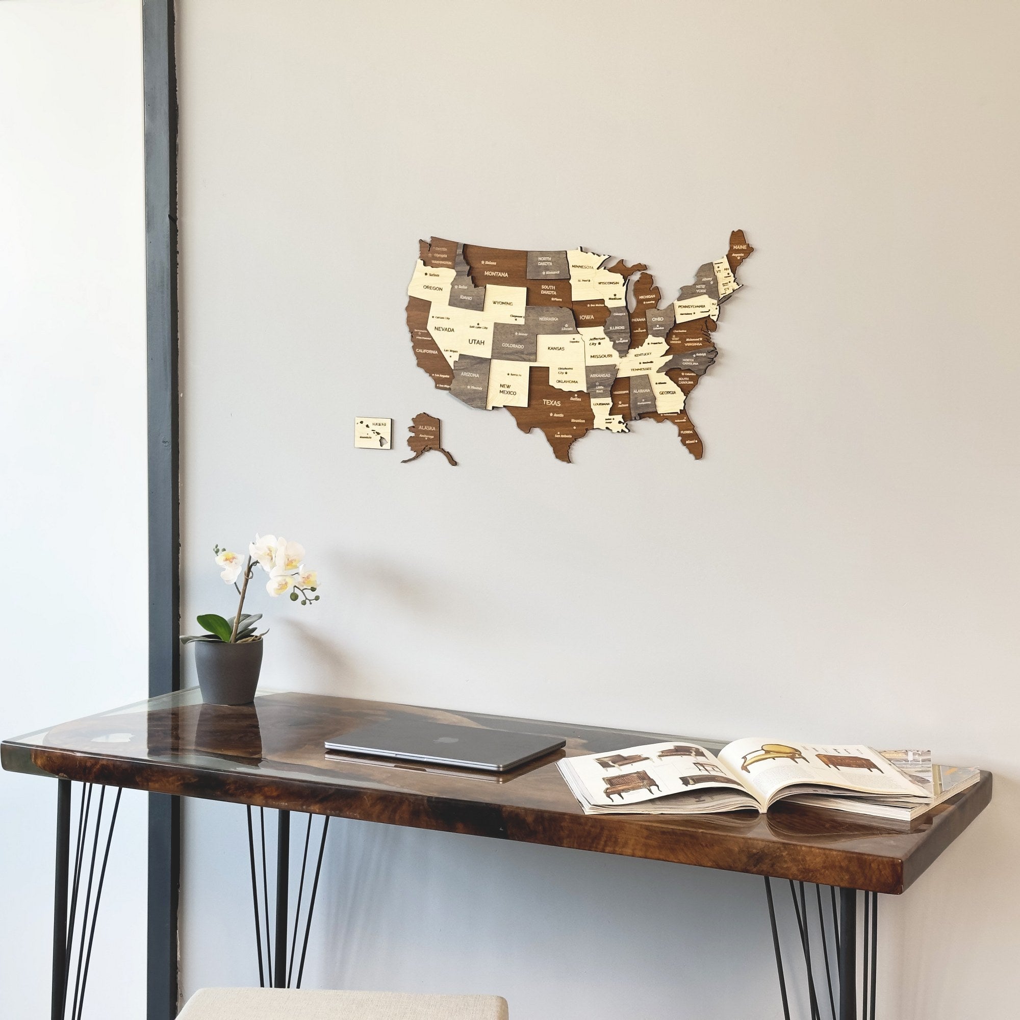 Wooden Map of USA for Wall Wall Art Decor – ColorfullWorlds
