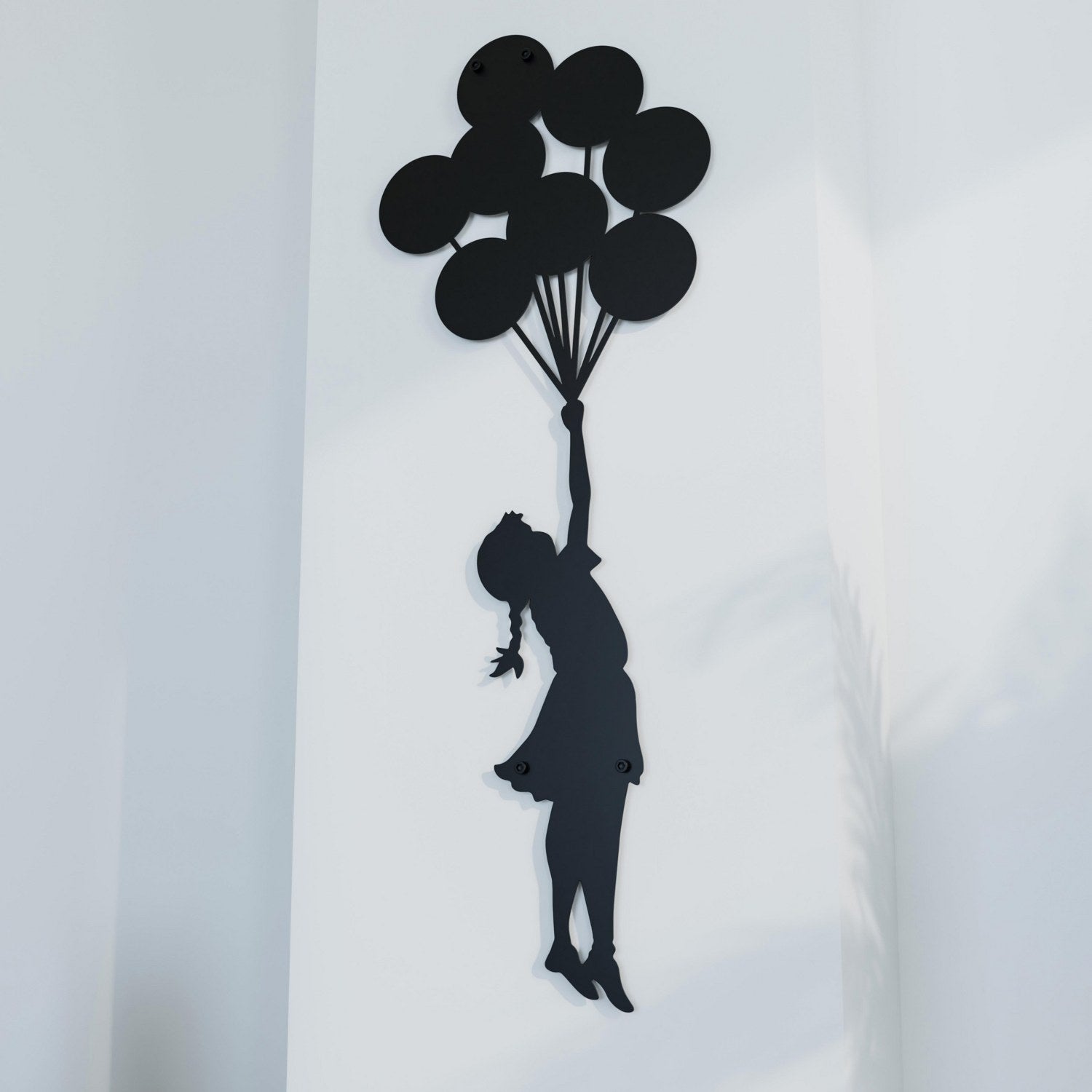 Banksy Metal Wall Art: Girl with Balloons – ColorfullWorlds