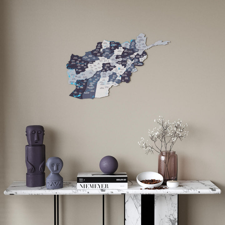 Afghanistan Wooden Wall Map Country Silhouette Wood Art Decor