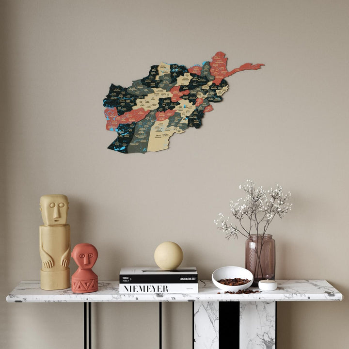 Afghanistan Wooden Wall Map Country Silhouette Wood Art Decor