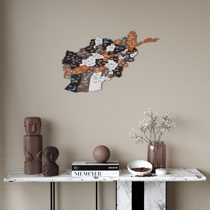 Afghanistan Wooden Wall Map Country Silhouette Wood Art Decor