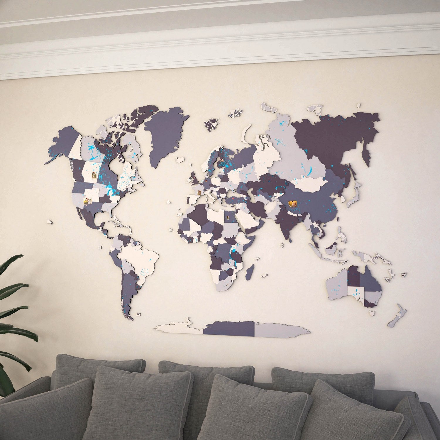 Wooden World Map for Wall - 3D & Vibrant (Nimbus) – ColorfullWorlds
