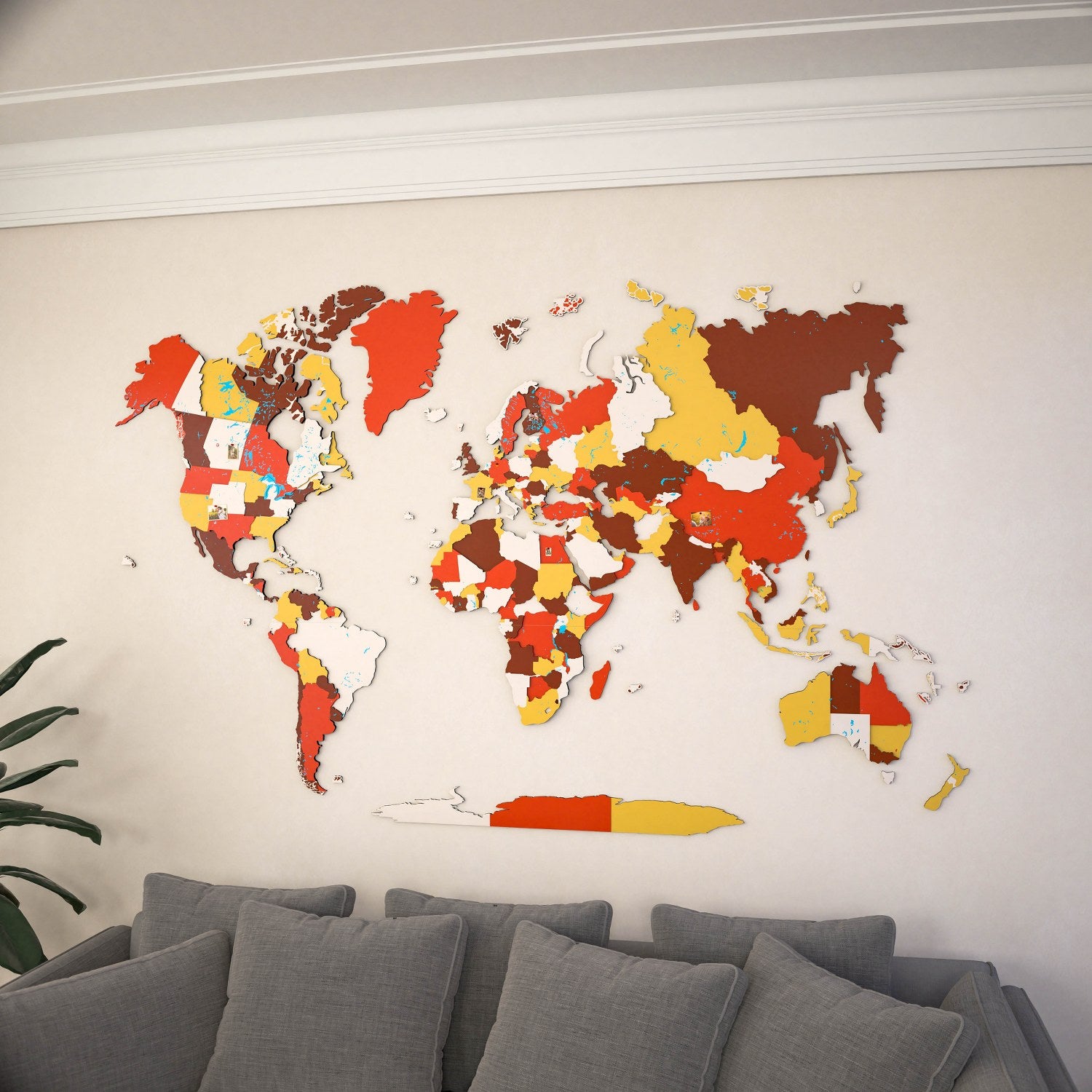 3D Wooden World Map - With Push Pins (Terracota) – ColorfullWorlds