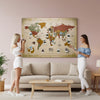 Retro Style Grunge Canvas World Map with Earthy Tones - The World of Discovery