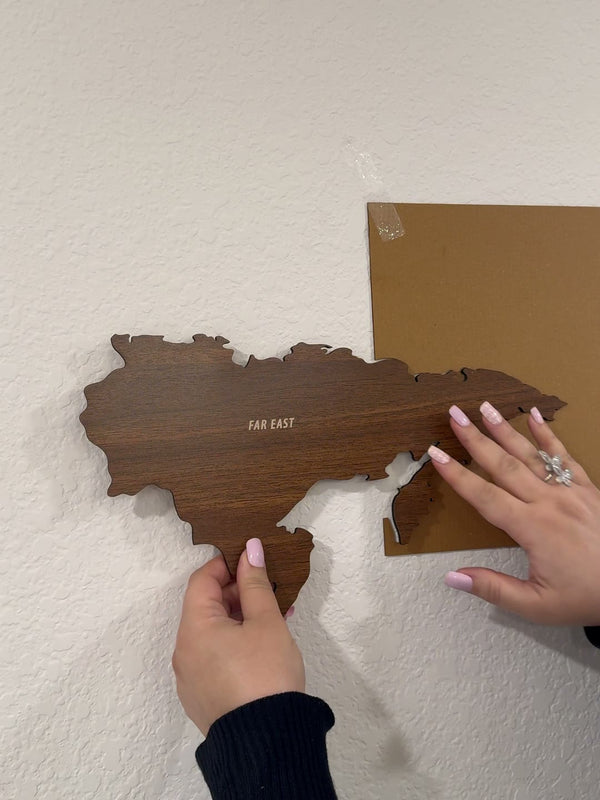 3D Wooden World Map - Multicolor