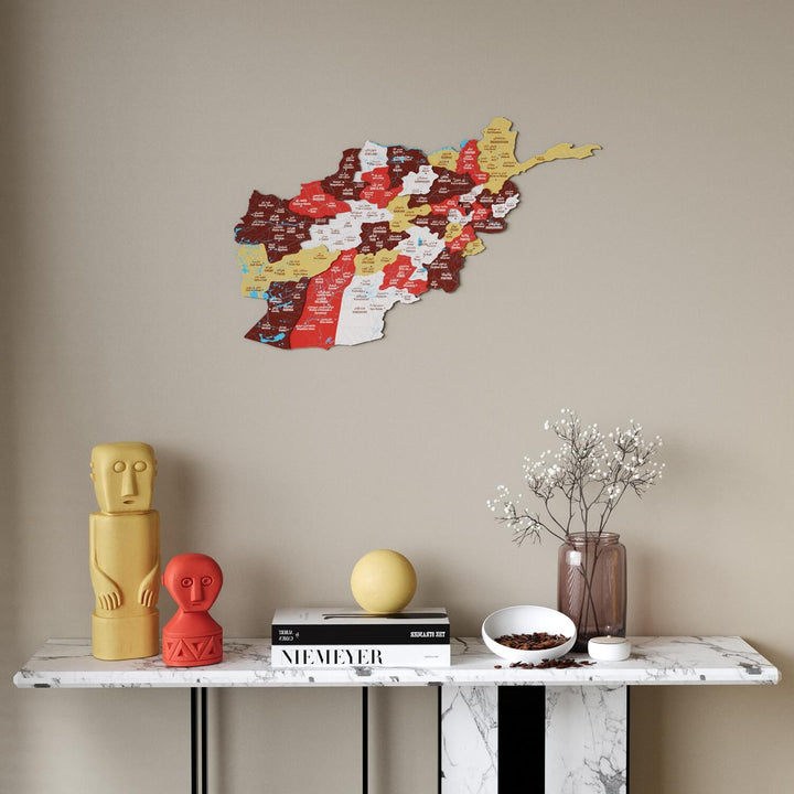 Afghanistan Wooden Wall Map Country Silhouette Wood Art Decor