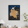 Framed Colombia Cork Map Wall Decor