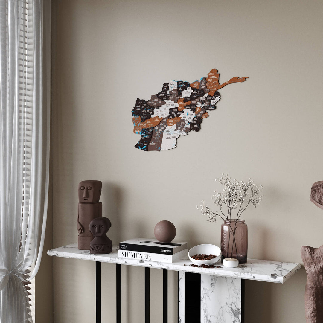 Afghanistan Wooden Wall Map Country Silhouette Wood Art Decor